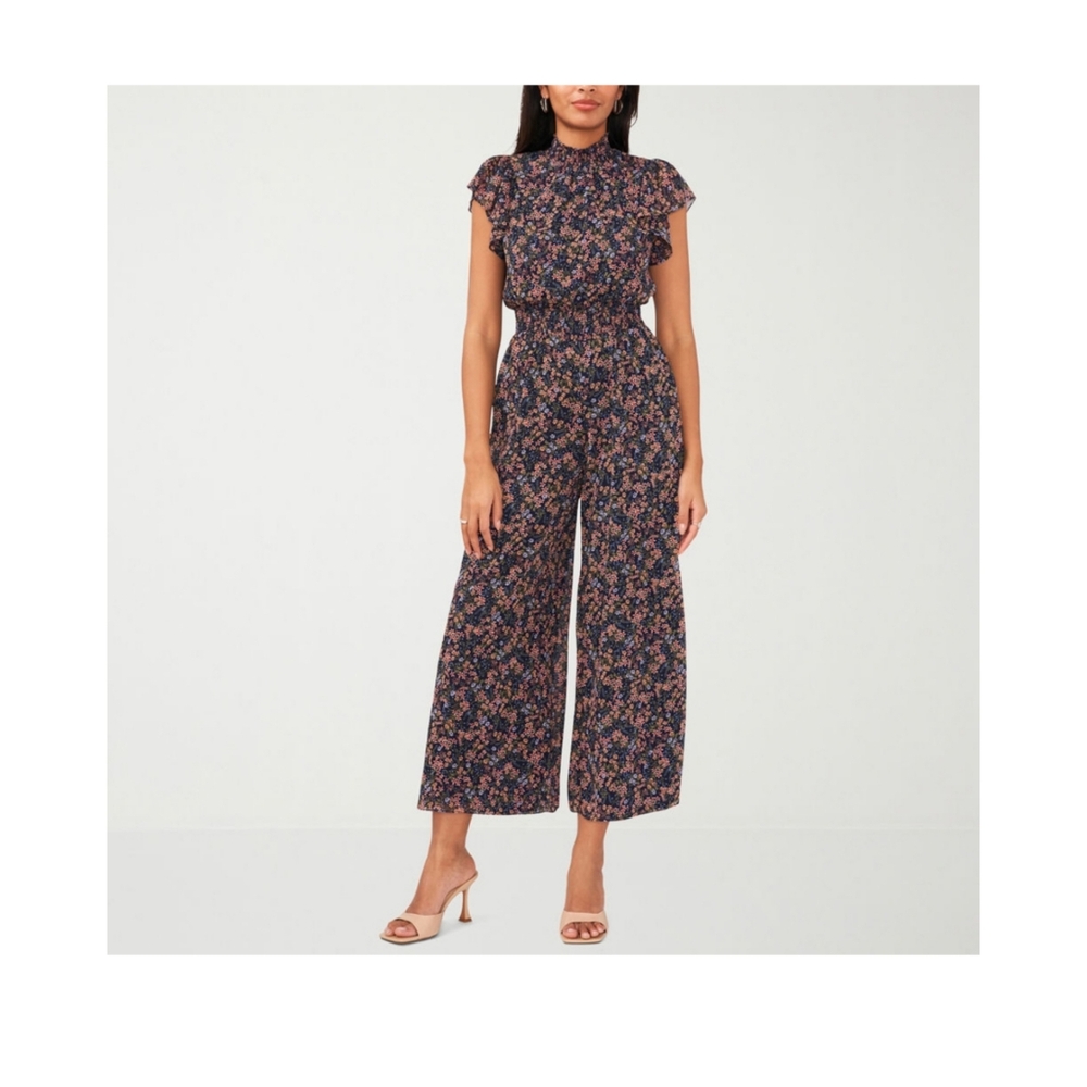 MSK Flutter Sleeve Floral Jumpsuit • Size XL • NWT